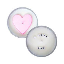I Love You, Hidden Message Candles, Gifts for Her, Gifts for Him, Gift for Couple, Best Gift, Hand Poured Soy Candle (Blue Heart)