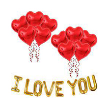 I Love you Balloons Valentine's Day - Valentines Day Decor | Red Heart Balloon Romantic Decorations Special Night | Heart Shaped Balloons, Love Balloon for Valentines Day Decoration, Romantic Balloons