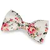 Skepo Fashion Mens Flower Pattern Adjustable Neck Floral Bowtie Bow Tie, for Wedding, Anniversary